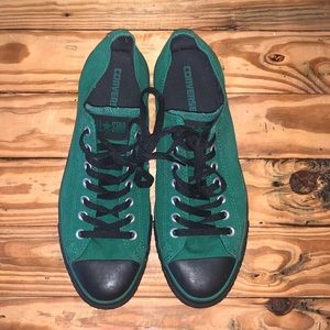 Green with Black Trim Converse - Size 10